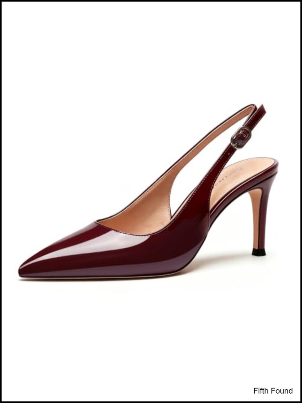Slingback Pumps Patent Leather Pointed Toe Stiletto Heel